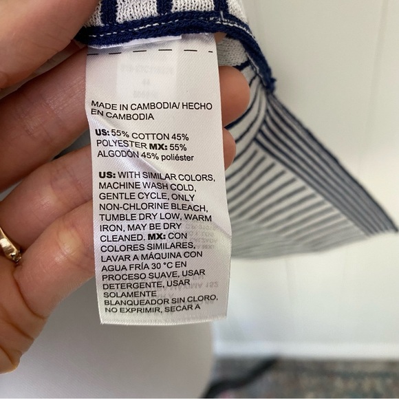 Chicos Women's Navy White Striped Pullover Top Tunic Knit Size Large Sz 3 US XL - Picture 7 of 9